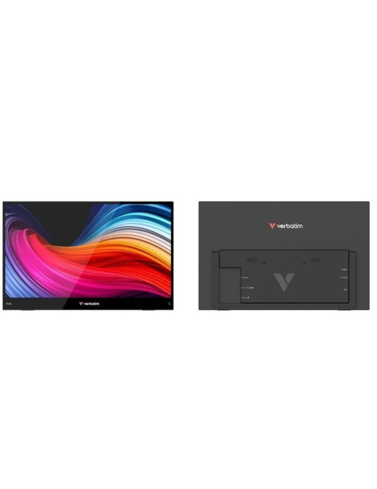Monitor Portátil Táctil Verbatim Touch Light 15.6"/ Full HD/ Multimedia/ Negro