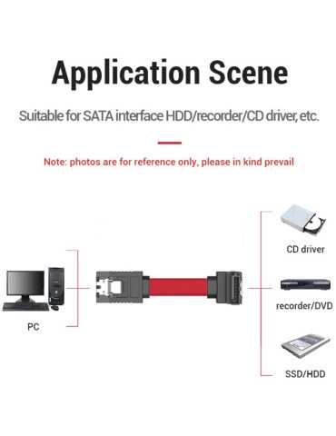 Cable SATA Vention KDDRD/ SATA Hembra - SATA Hembra/ 50cm/ Rojo 2