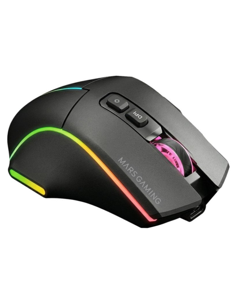 Ratón Inalámbrico Mars Gaming MMW-VECTOR/ Batería Recargable/ Hasta 12000 DPI