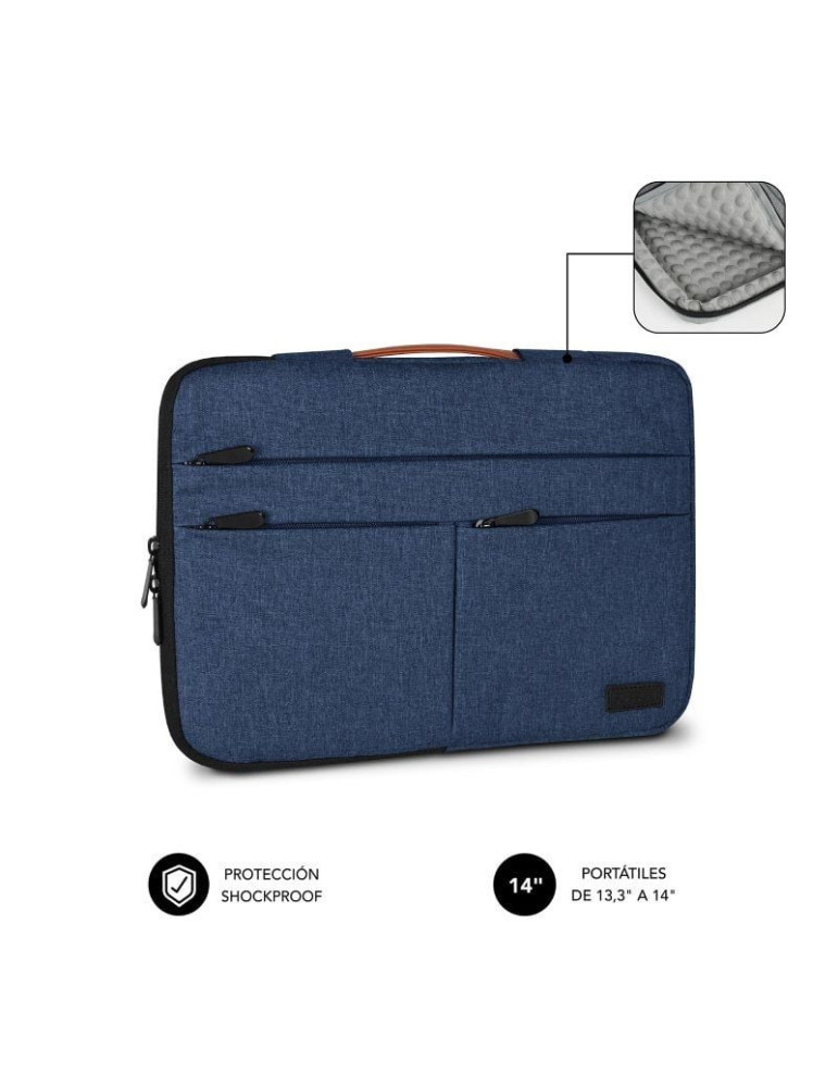 Funda Subblim Air Padding 360 Sleeve para Portátiles hasta 14"/ Azul