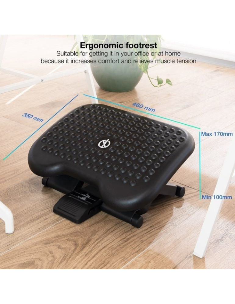 Reposapiés Ajustable/ Inclinable TooQ TQFR0603-B/ 460 x 340mm