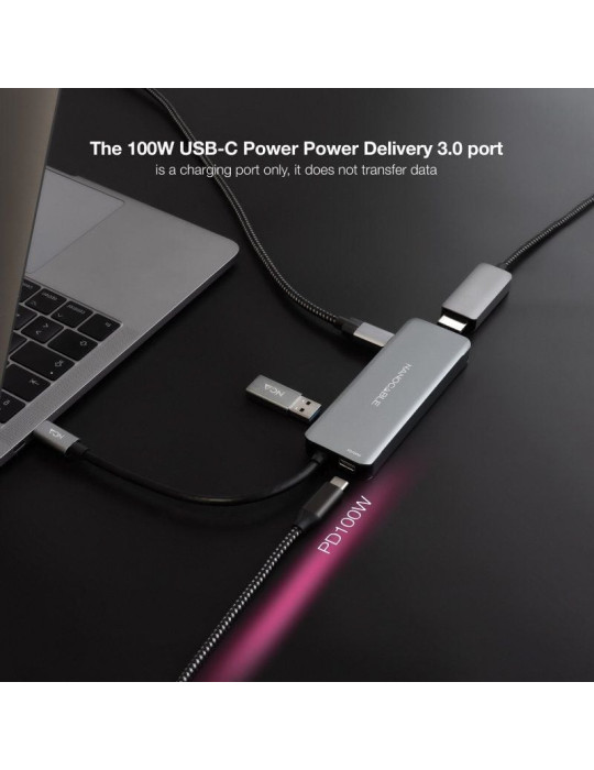 Docking Tipo-C Nanocable 10.16.1006/ 2xUSB/ 1xHDMI 4K/ 2xUSB Tipo-C/ 1xUSB Tipo-C PD/ Gris