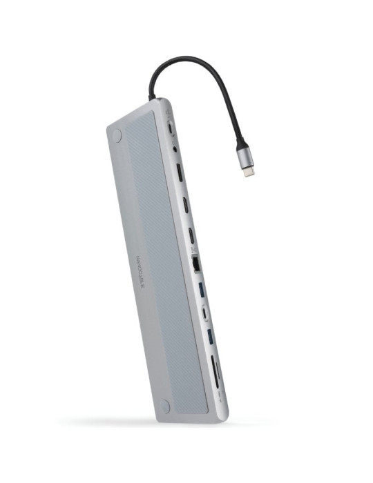 Docking Tipo-C Nanocable 10.16.1012/ 3xUSB/ 1xUSB Tipo-C/ 2xHDMI 4K/ 1xDisplayPort/ 1xRJ45/ 1xLector tarjetas/ 1xJack 3.5/ 1xUSB