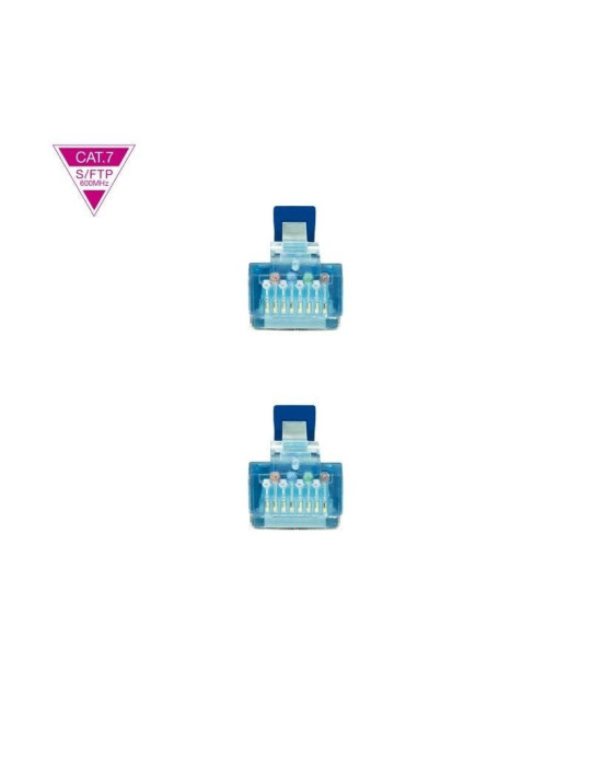 Cable de Red RJ45 SFTP Nanocable 10.20.1700-L25-BL Cat.7/ 25cm/ Azul
