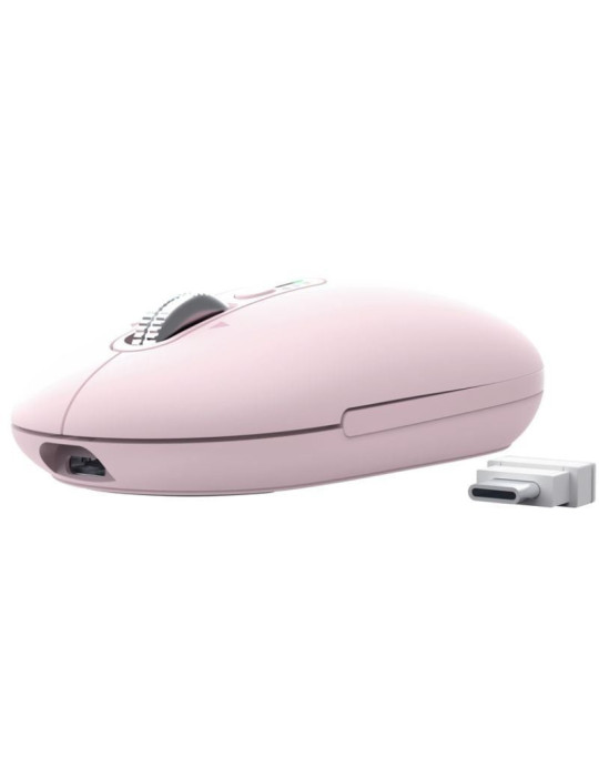 Ratón Inalámbrico Trust Seron 26206/ Batería recargable/ Hasta 3200 DPI/ Rosa
