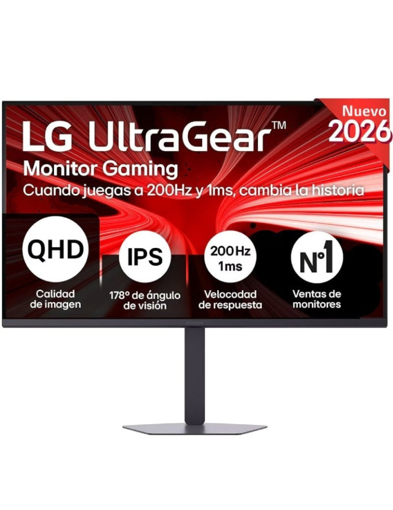 Monitor Gaming LG UltraGear 32G620B-B 31.5"/ QHD/ 1ms/ 200Hz/ IPS/ Regulable en altura/ Negro