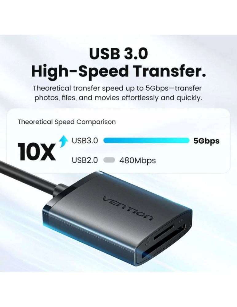 Lector de Tarjetas Externo Vention CLPBB/ USB 3.0