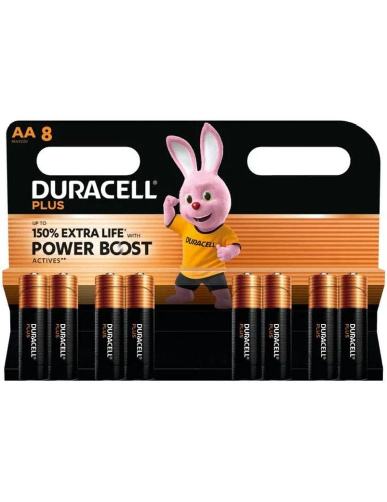 Pack de 8 Pilas AA Duracell Plus Power Boost DPBLR6B8/ 1.5V/ Alcalinas