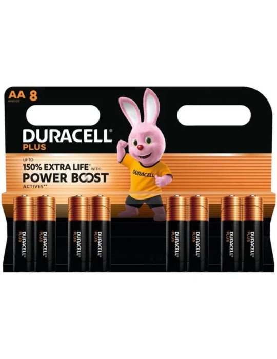 Pack de 8 Pilas AA Duracell Plus Power Boost DPBLR6B8/ 1.5V/ Alcalinas