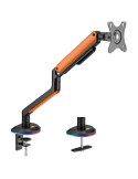 Soporte de Mesa Gaming con Contrapeso para Monitor y TV Aisens DT32TSR-249/ Giratorio/ Inclinable/ hasta 9kg/ con Iluminación RG