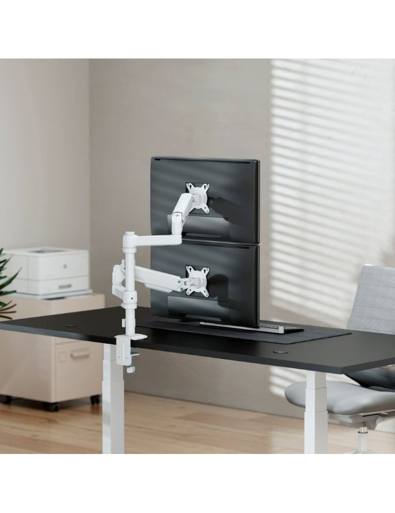 Soporte de Mesa con Contrapeso para 2 Monitores Aisens DT32TSR-441/ Giratorio/ Inclinable/ hasta 9kg