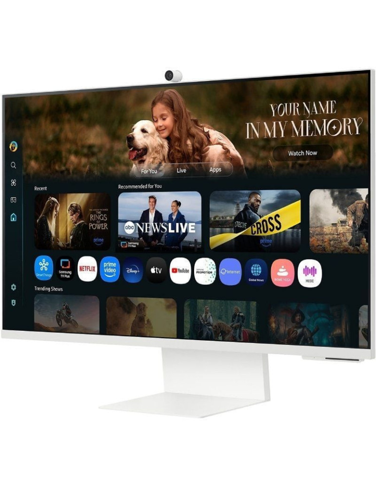 Smart Monitor Samsung M8 M80F S32FM801UU 32"/ 4K/ Multimedia/ Regulable en altura/ Smart TV/ Webcam/ Blanco