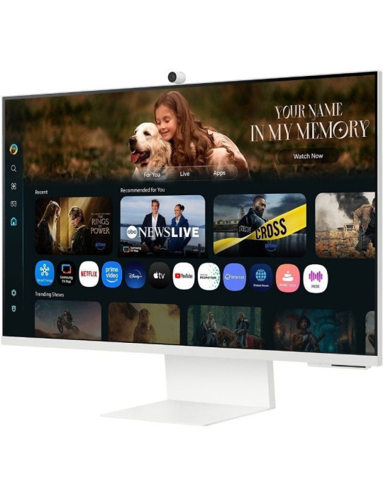 Smart Monitor Samsung M8 M80F S32FM801UU 32"/ 4K/ Multimedia/ Regulable en altura/ Smart TV/ Webcam/ Blanco