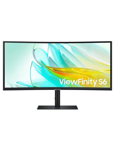 Monitor Profesional Ultrapanorámico Curvo Samsung ViewFinity S6 S34C652UAU 34"/ UWQHD/ Multimedia/ Regulable en Altura/ Negro