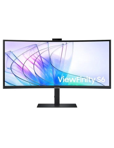 Monitor Profesional Ultrapanorámico Curvo Samsung ViewFinity S6 S34C652VAU 34"/ UWQHD/ Webcam/ Multimedia/ Regulable en Altura/ 