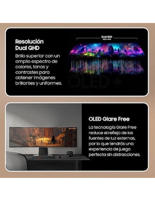 Smart Monitor Gaming Ultrapanorámico Curvo Samsung Odyssey OLED G9 S49DG950SU 49"/ Dual QHD/ 0.03ms/ 240Hz/ OLED/ Multimedia/Reg