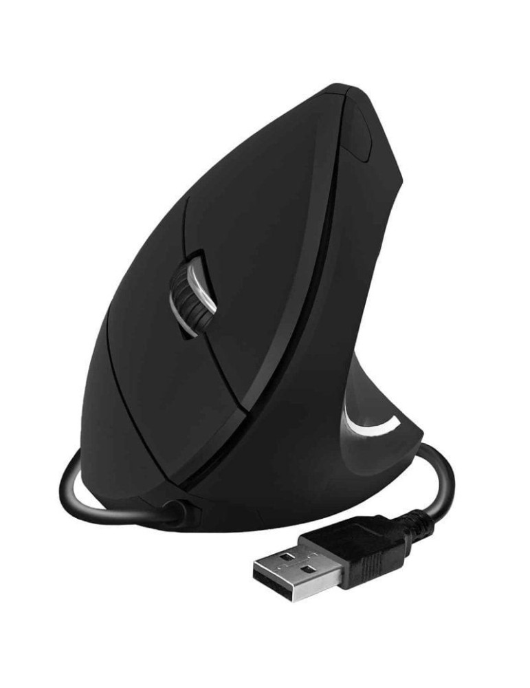 Ratón Vertical Subblim Glide Vertical Ergo Wired/ Hasta 1600 DPI/ Negro
