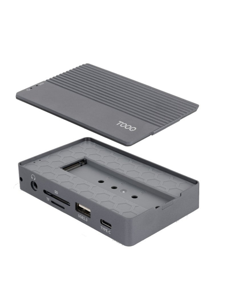 Docking USB Tipo-C TooQ TQE-2242G/ Ranura SSD M.2/ 1xHDMI/ 1xRJ45/ 1xUSB/ 1xUSB Tipo-C/ 1xLector Tarjetas/ 1x Jack 3.5/ 1xUSB Ti