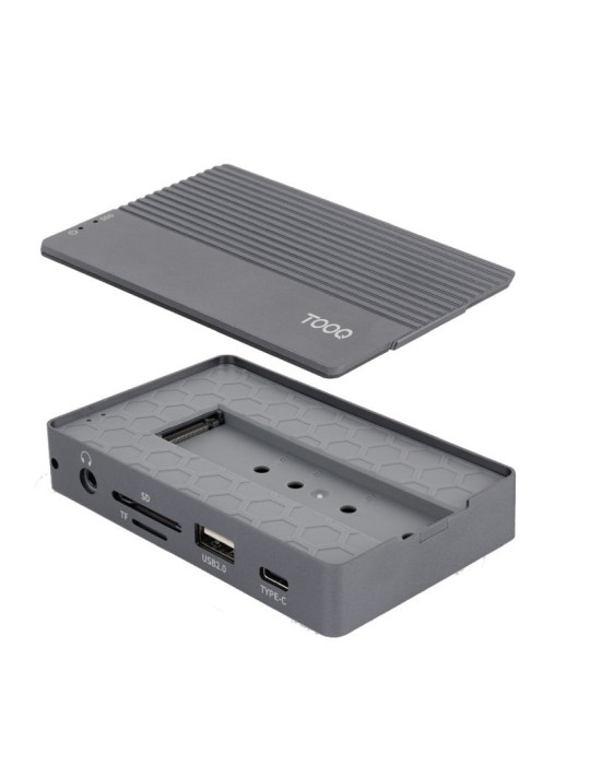 Docking USB Tipo-C TooQ TQE-2242G/ Ranura SSD M.2/ 1xHDMI/ 1xRJ45/ 1xUSB/ 1xUSB Tipo-C/ 1xLector Tarjetas/ 1x Jack 3.5/ 1xUSB Ti