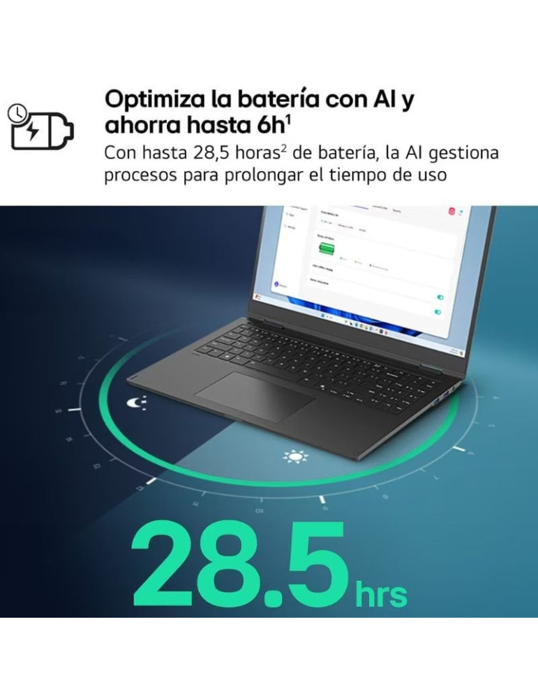 Portátil LG Gram 16ZD90TL-G.AX85BN Intel Core Ultra 7-258V/ 32GB/ 512GB SSD/ 16"/ Sin Sistema Operativo