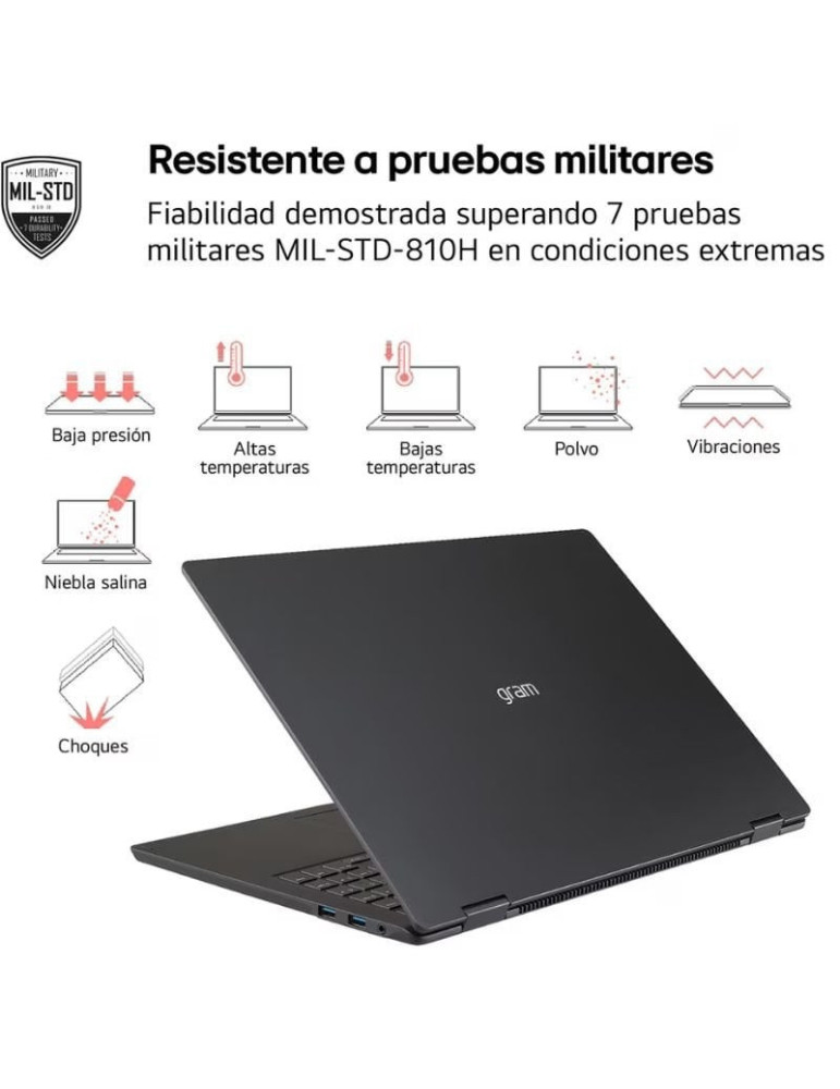 Portátil LG Gram 16ZD90TL-G.AX85BN Intel Core Ultra 7-258V/ 32GB/ 512GB SSD/ 16"/ Sin Sistema Operativo