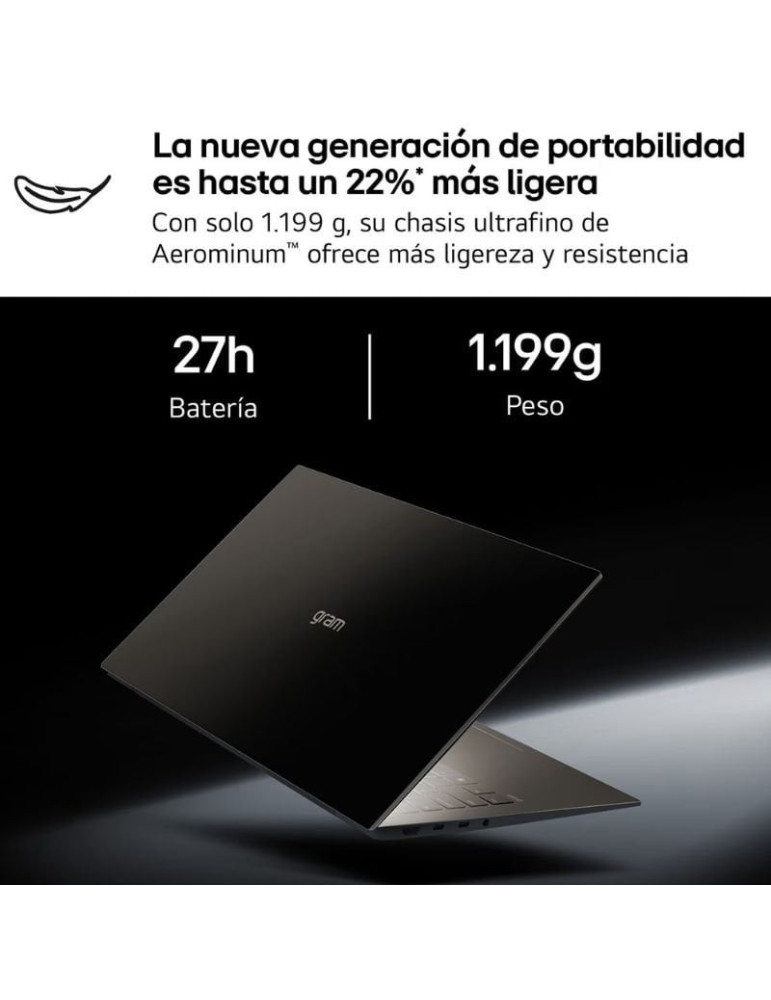Portátil LG Gram Pro 16ZD90U-G.AX85BN Intel Core Ultra 7-355/ 32GB/ 512GB SSD/ 16"/ Sin Sistema Operativo