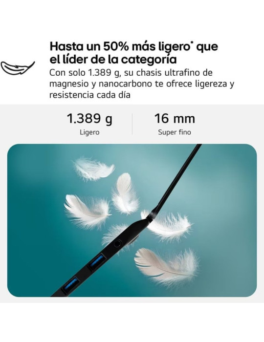 Portátil LG Gram 17ZD90TL-G.AX85BN Intel Core Ultra 7-258V/ 32GB/ 512GB SSD/ 17"/ Sin Sistema Operativo