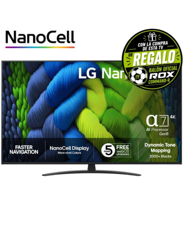 Televisor LG NanoCell AI NANO82 50NANO82A6B 50"/ Ultra HD 4K/ Smart TV/ WiFi