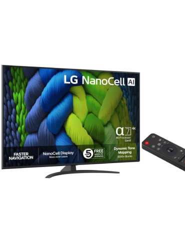 Televisor LG NanoCell AI NANO82 50NANO82A6B 50"/ Ultra HD 4K/ Smart TV/ WiFi 2