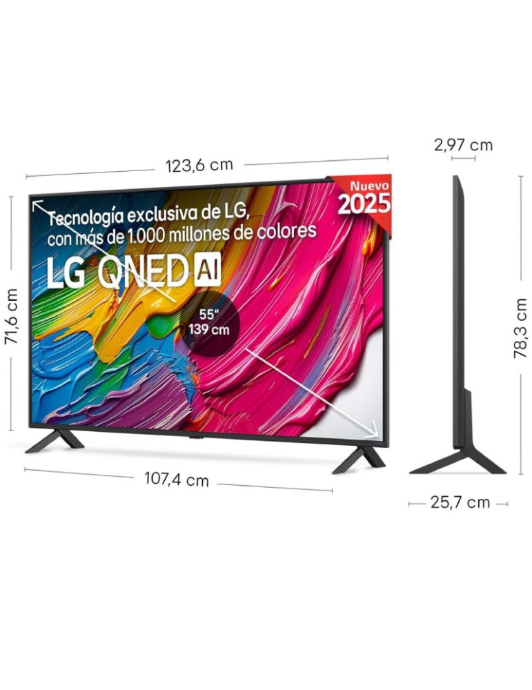 Televisor LG QNED AI QNED80 55QNED80A6A 55"/ Ultra HD 4K/ Smart TV/ WiFi