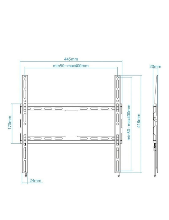 Soporte de Pared Fijo TooQ LP1070F-B para TV de 32-70"/ hasta 45kg