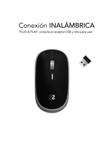 Ratón Mini Inalámbrico Subblim Wireless Mini/ Hasta 1600 DPI/ Gris Espacial 2