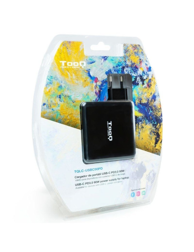 Cargador de Portátil TooQ TQLC-USBC90PD USB Tipo-C/ 1xUSB/ 90W/ Automático/ Voltaje 5-20V