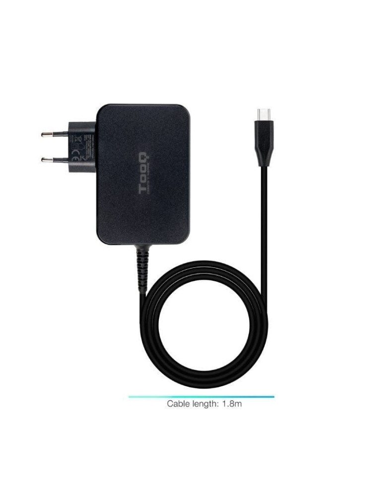 Cargador de Portátil GaN TooQ TQLC-USBCGAN90PD/ 1xUSB Tipo-C/ 90W/ Automático/ Voltaje 5-20V