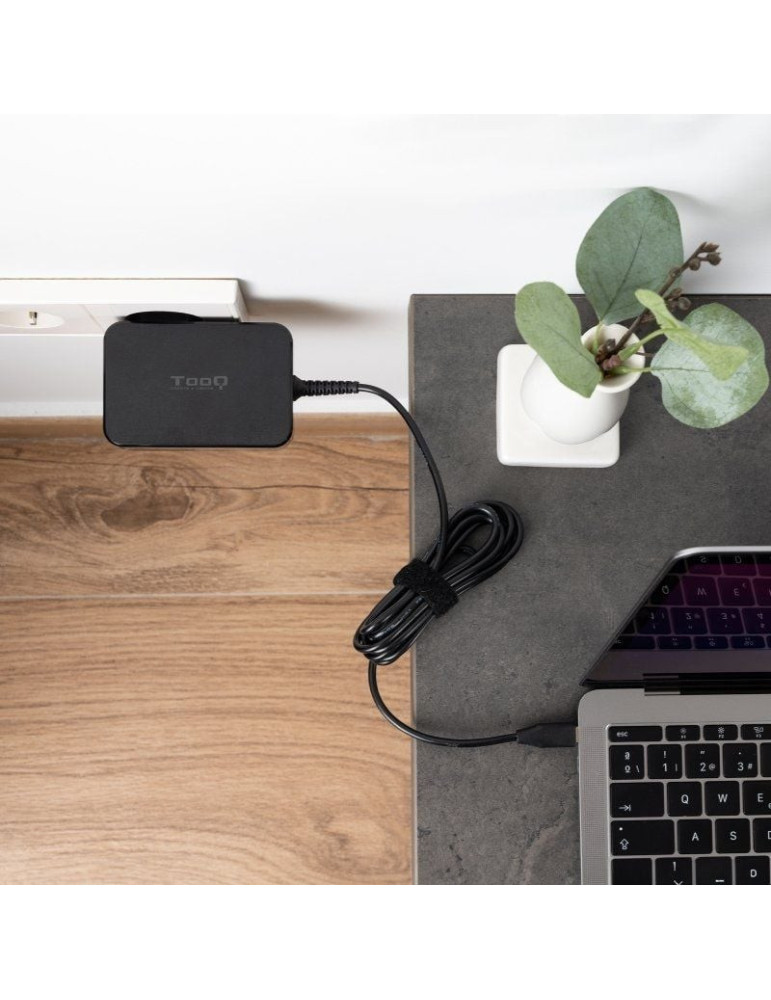 Cargador de Portátil GaN TooQ TQLC-USBCGAN90PD/ 1xUSB Tipo-C/ 90W/ Automático/ Voltaje 5-20V