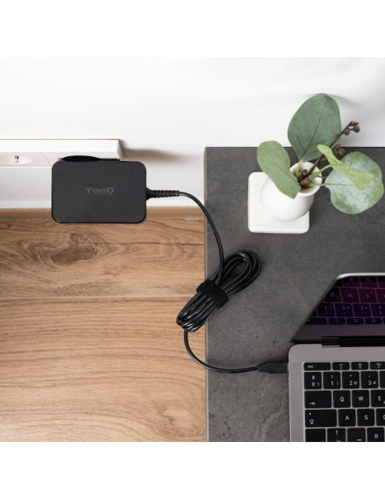 Cargador de Portátil GaN TooQ TQLC-USBCGAN90PD/ 1xUSB Tipo-C/ 90W/ Automático/ Voltaje 5-20V