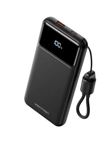 Powerbank 10000mAh Vention XGYB0-39-TY/ 22.5W/ Negro/ Incluye Cable USB Tipo-C