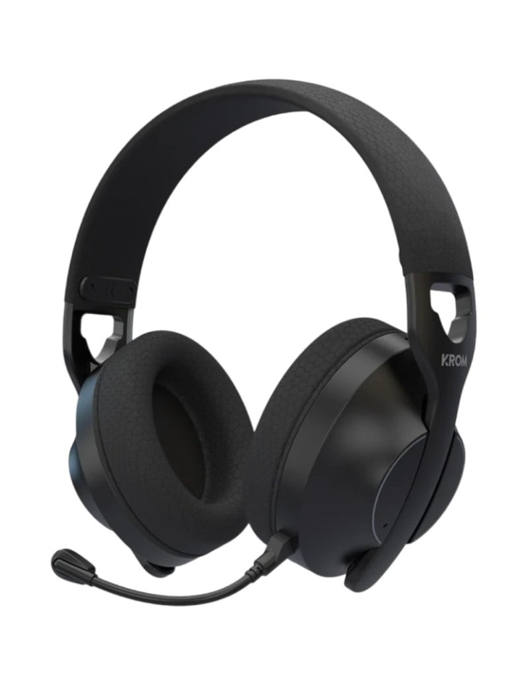 Auriculares Gaming Inalámbricos con Micrófono Krom Phase/ Bluetooth/ Jack 3.5/ USB 2.0/ Negros