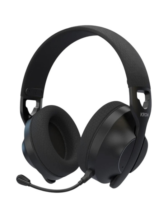 Auriculares Gaming Inalámbricos con Micrófono Krom Phase/ Bluetooth/ Jack 3.5/ USB 2.0/ Negros