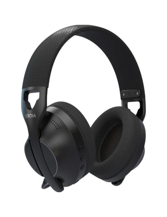 Auriculares Gaming Inalámbricos con Micrófono Krom Phase/ Bluetooth/ Jack 3.5/ USB 2.0/ Negros