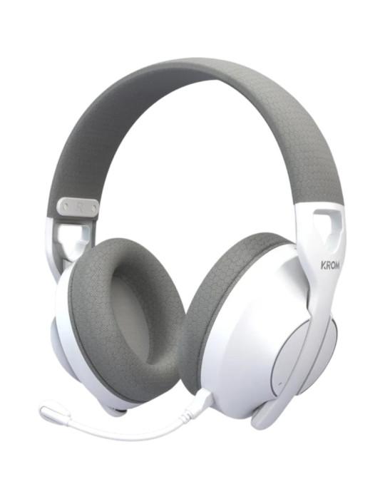 Auriculares Gaming Inalámbricos con Micrófono Krom Phase/ Bluetooth/ Jack 3.5/ USB 2.0/ Blancos