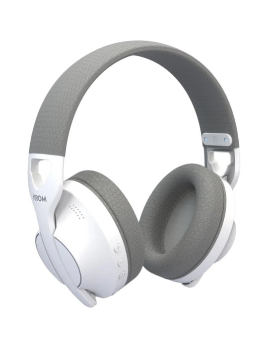 Auriculares Gaming Inalámbricos con Micrófono Krom Phase/ Bluetooth/ Jack 3.5/ USB 2.0/ Blancos