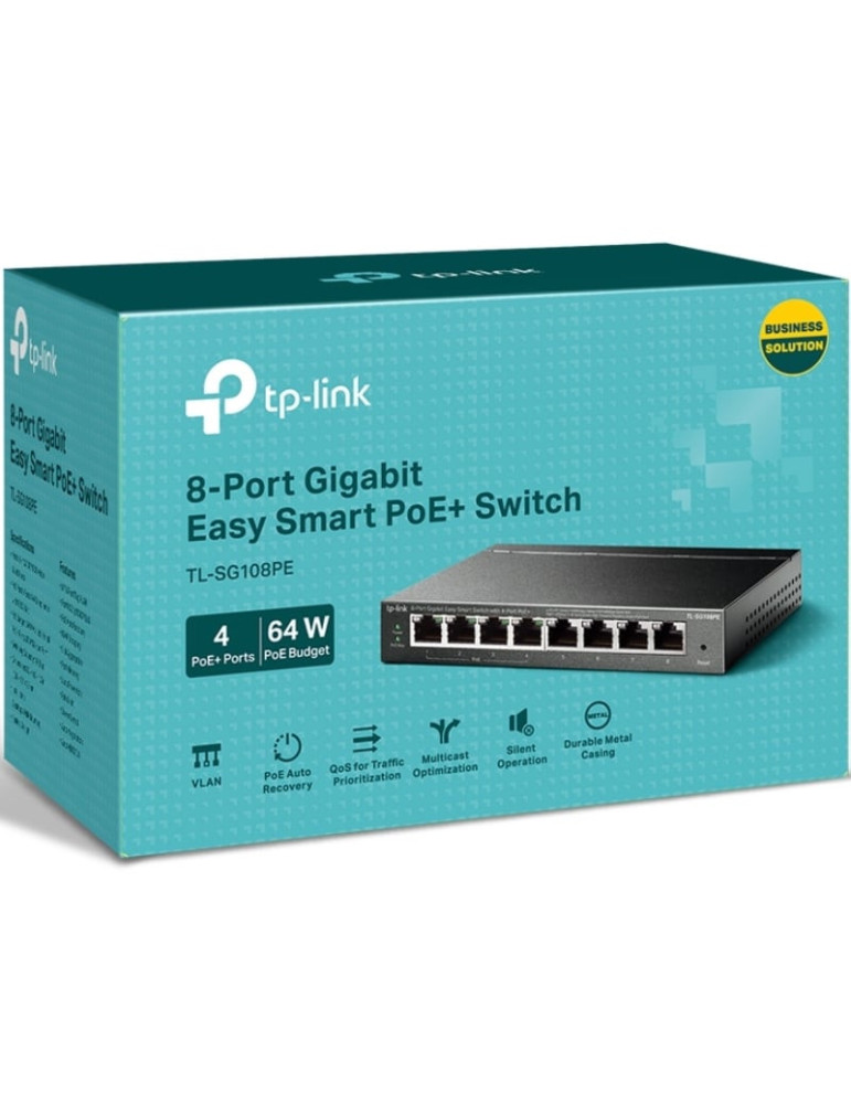 Switch TP-Link TL-SG108PE 8 Puertos/ RJ-45 10/100/1000/ PoE