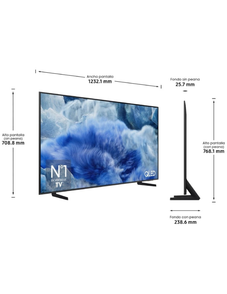 Televisor Samsung QLED Q8F TQ55Q8FAAU 55"/ Ultra HD 4K/ Smart TV/ WiFi