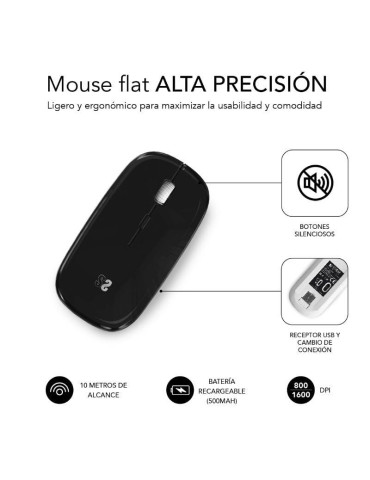 Ratón Inalámbrico Subblim Dual Flat/ Batería recargable/ Hasta 1600 DPI 2