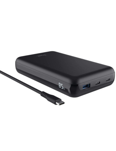 Batería Externa/Powerbank Trust Laro 20000mAh/ 100W/ Negra/ Compatible con Portátiles