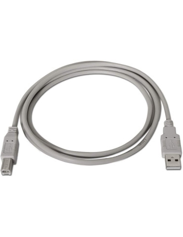 Cable USB 2.0 Impresora Aisens A101-0003/ USB Tipo-B Macho - USB Macho/ 3m/ Beige 2