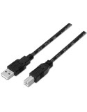 Cable USB 2.0 Impresora Aisens A101-0005/ USB Tipo-B Macho - USB Macho/ 1m/ Negro