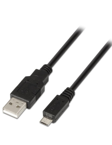 Cable USB 2.0 Aisens A101-0029/ USB Macho - MicroUSB Macho/ 3m/ Negro