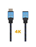 Cable Alargador HDMI Aisens A120-0452/ HDMI Macho - HDMI Hembra/ 1m/ Negro/ Azul